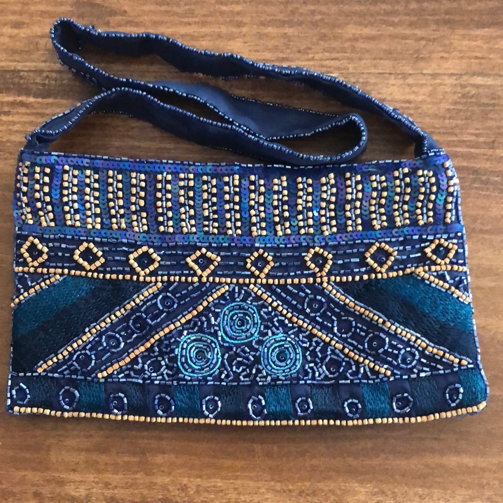 Express sequins & beaded bag. Snap closure. Inside pocket. NWOT!